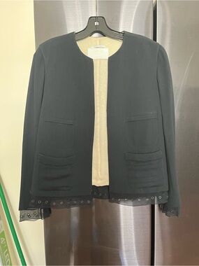 Vintage Prada Runway Silk Jacket Eyelet Trim